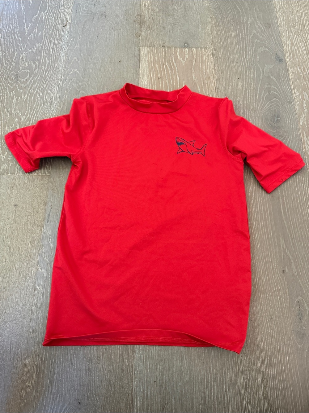 Cat & Jack Red Girls'/Boys' Short Sleeve Rash Guard Top